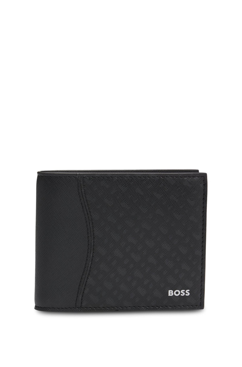 STRUCTURED TRIFOLD WALLET WITH MONOGRAM PATTERN 1