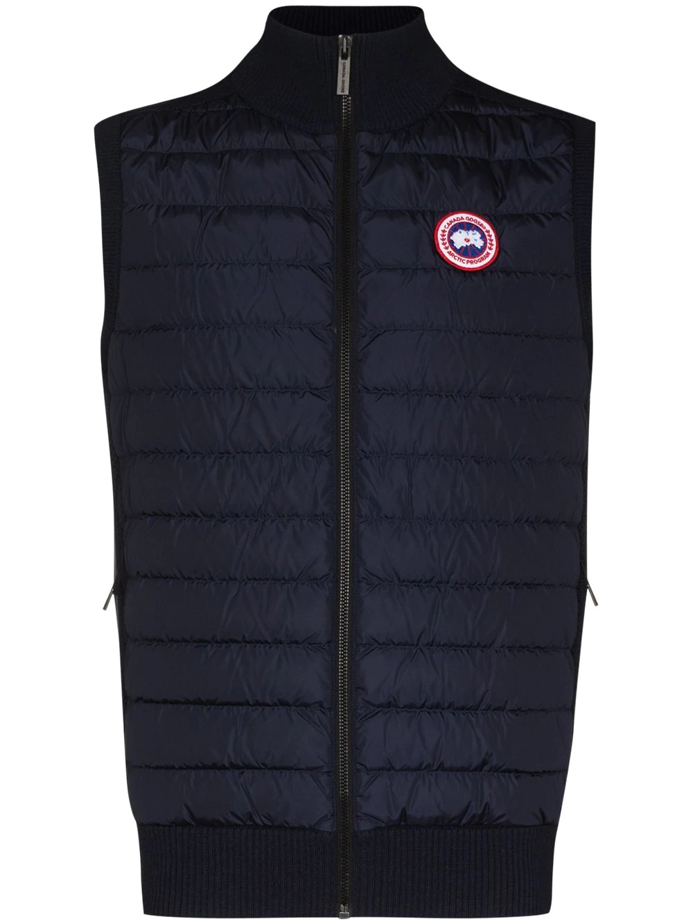 multi-fabric panel padded gilet - 1