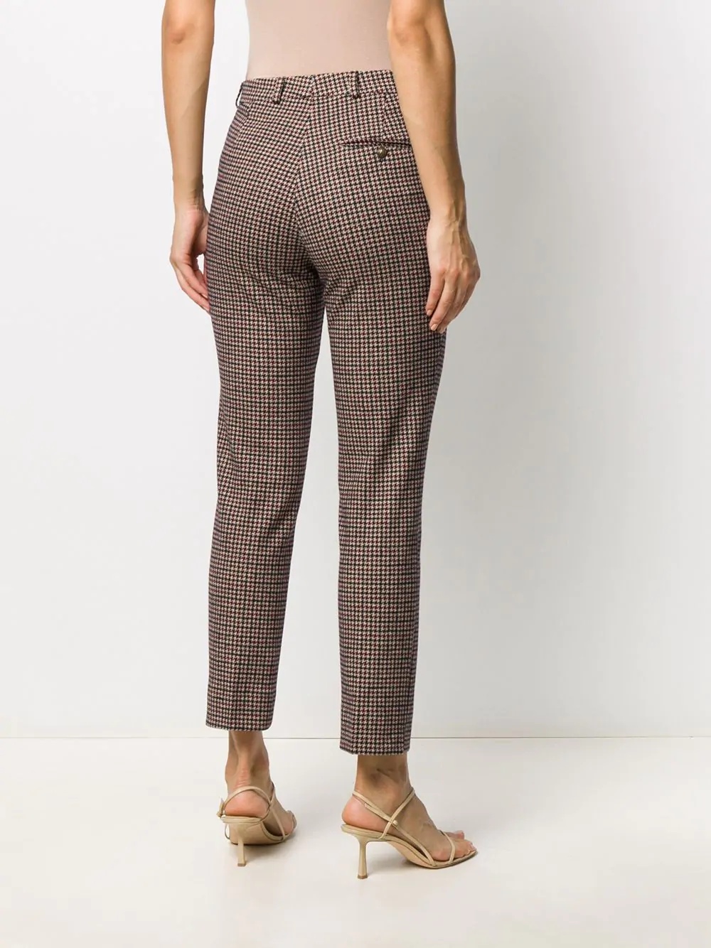 cropped houndstooth print trousers - 4