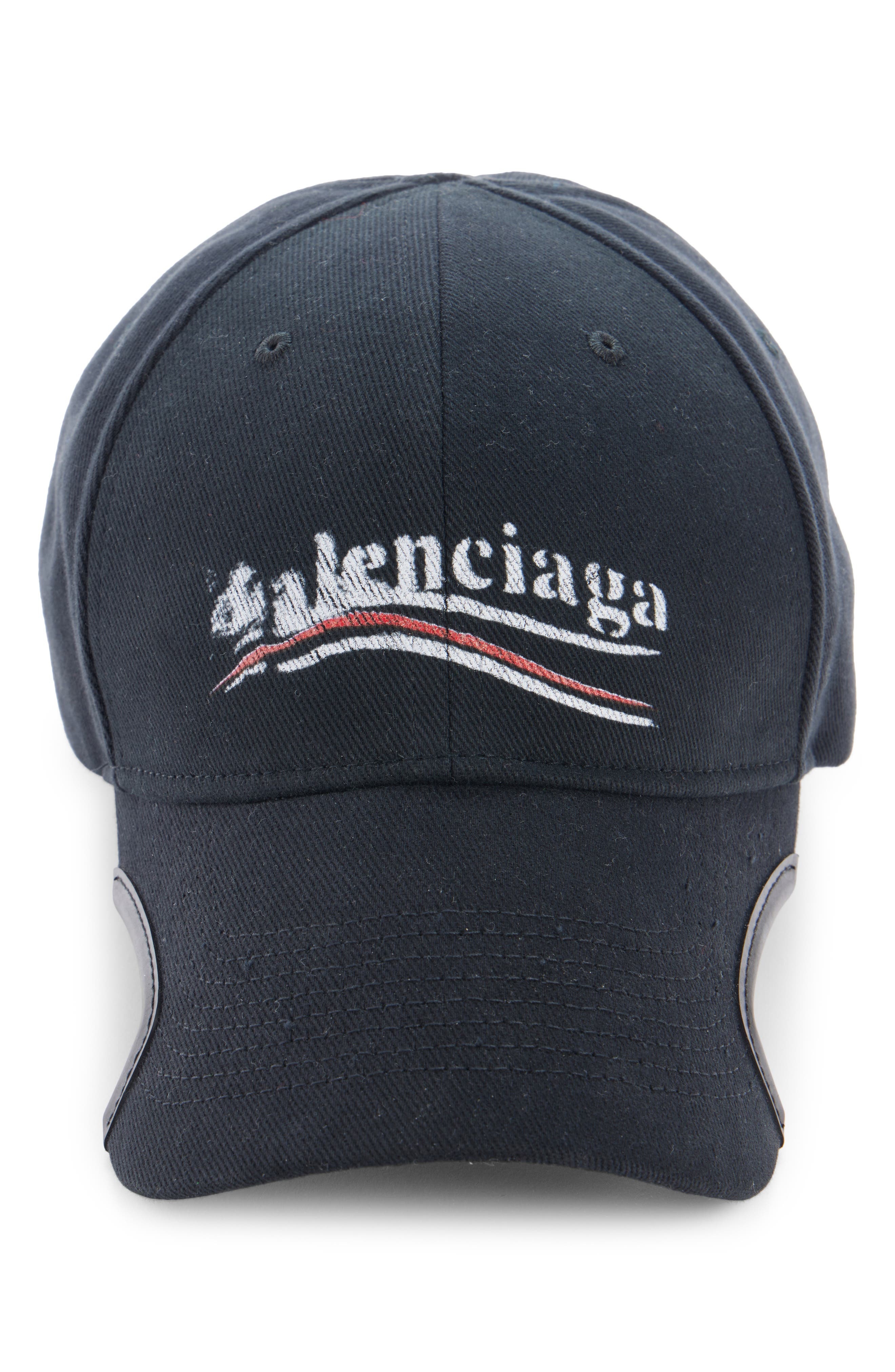 Balenciaga Political Stencil Adjustable Baseball Cap in Black/White at Nordstrom - 2
