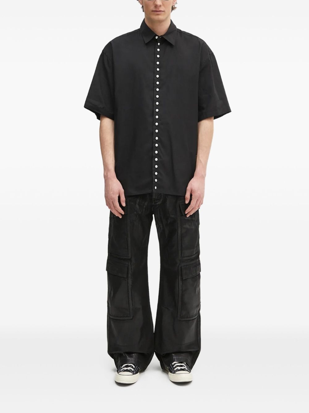 pearl-embellished short-sleeve shirt - 2