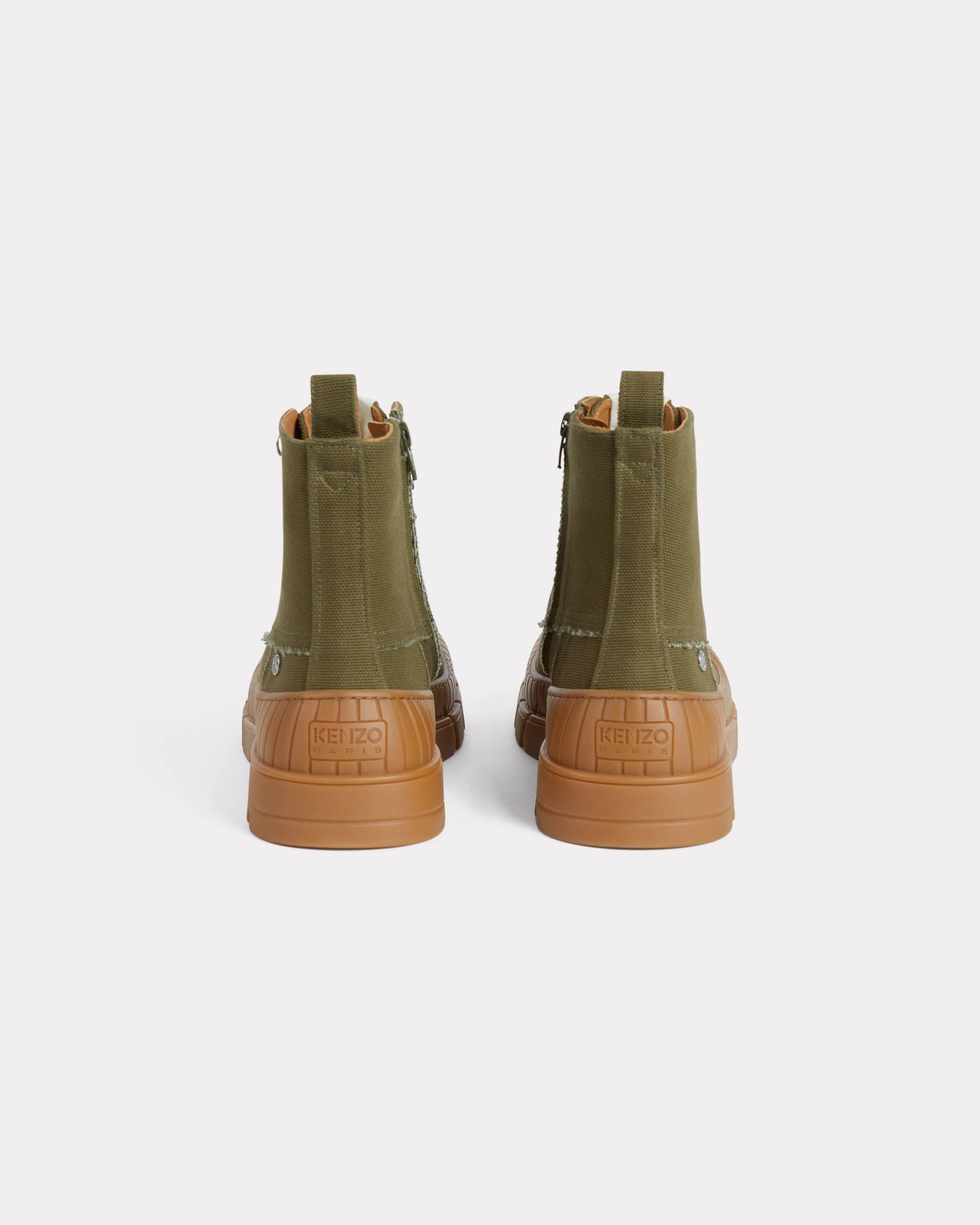 'KENZO-Gobi' lace-up boots in canvas - 3