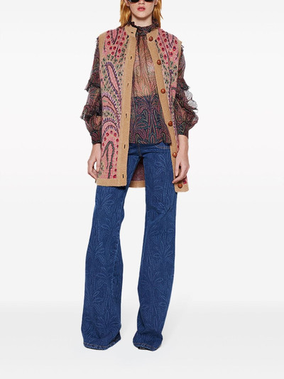 Etro patterned-jacquard knitted vest outlook