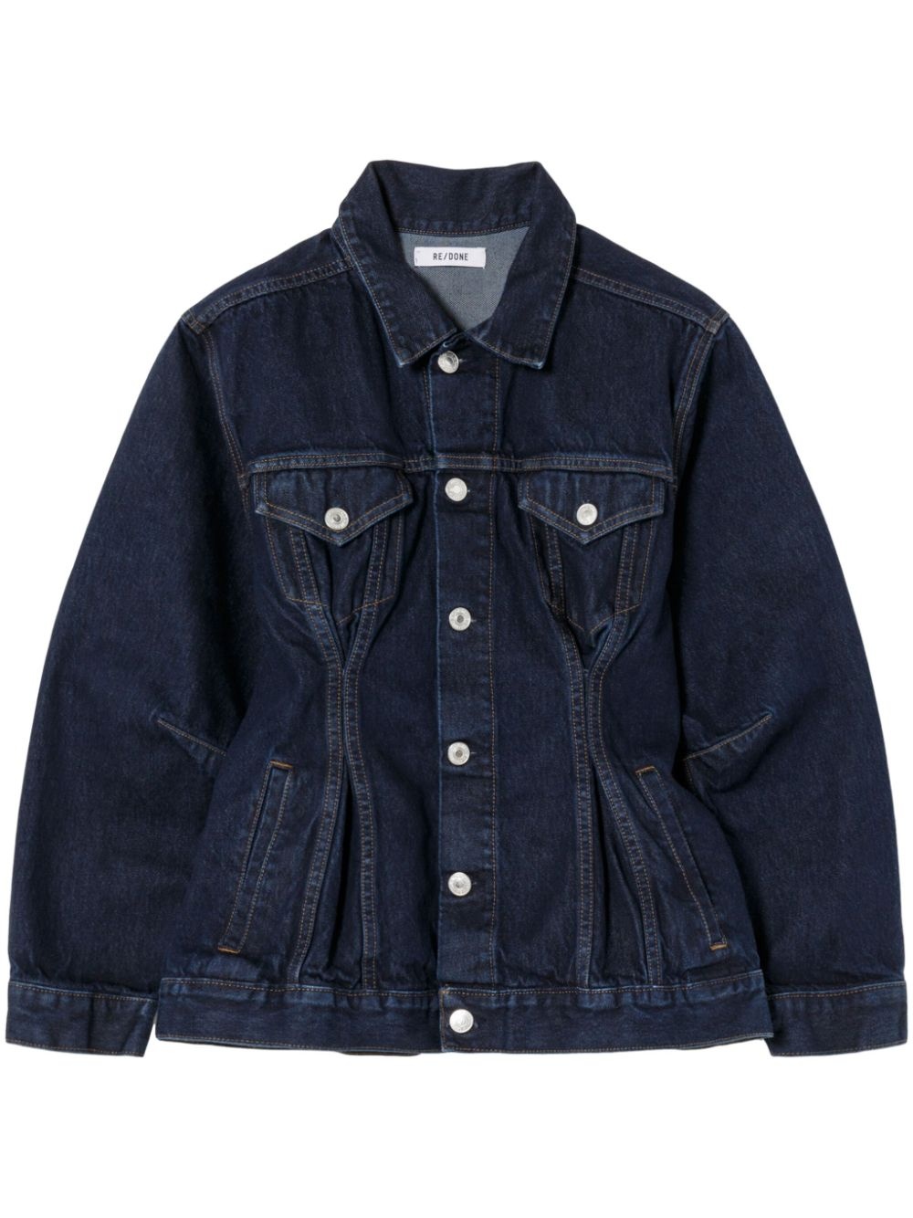 pintuck denim jacket - 1