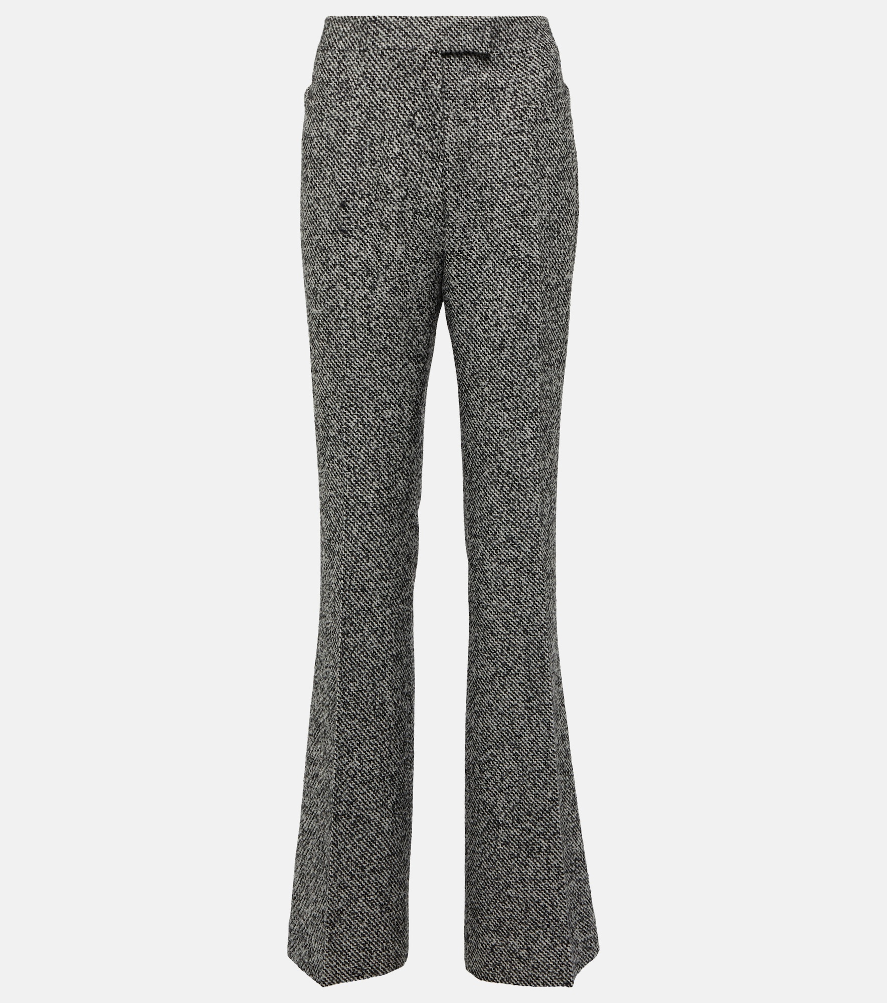 High-rise tweed wool flared pants - 1