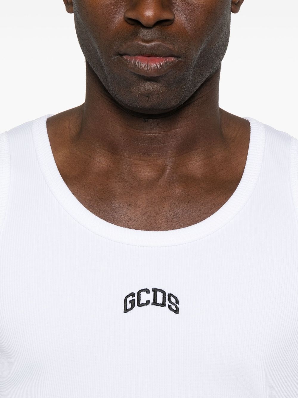 logo-embroidered tank top - 5