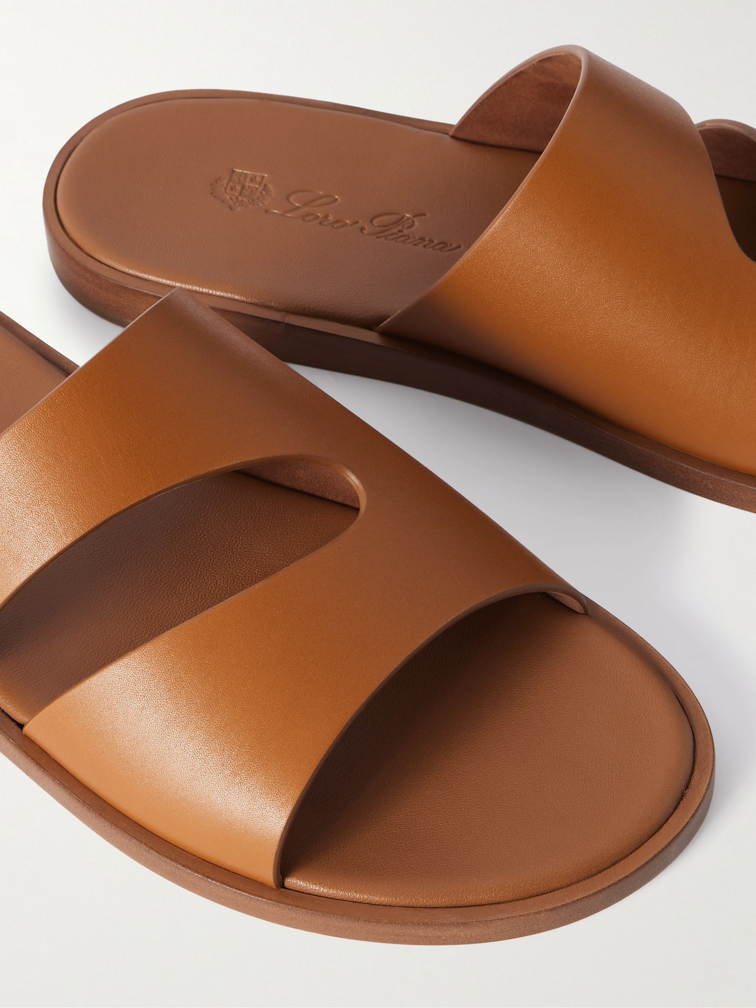 Pilat Plain Walk Cutout Leather Sandals Brown - 4