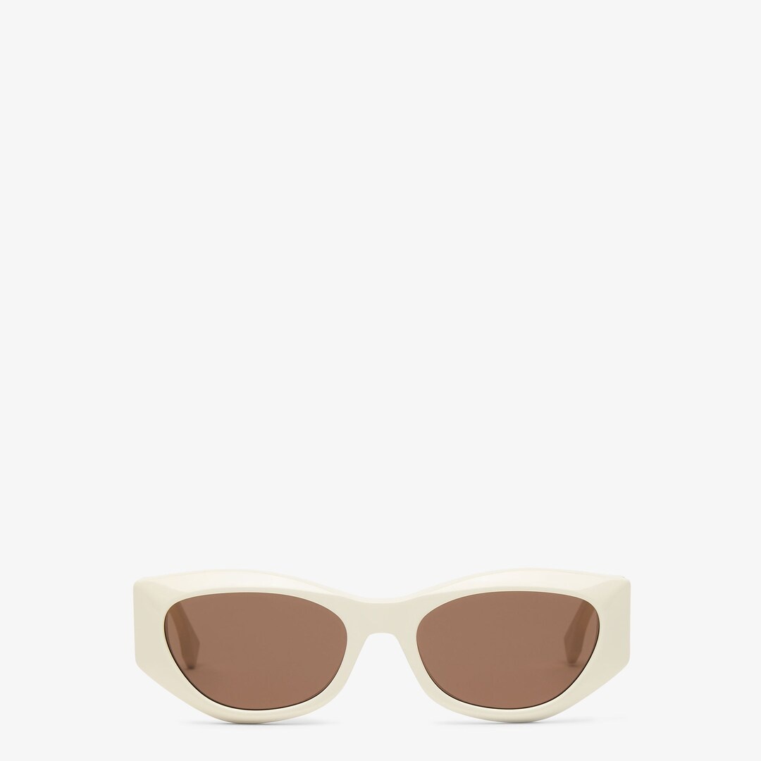 Fendace Logo white acetate sunglasses - 1