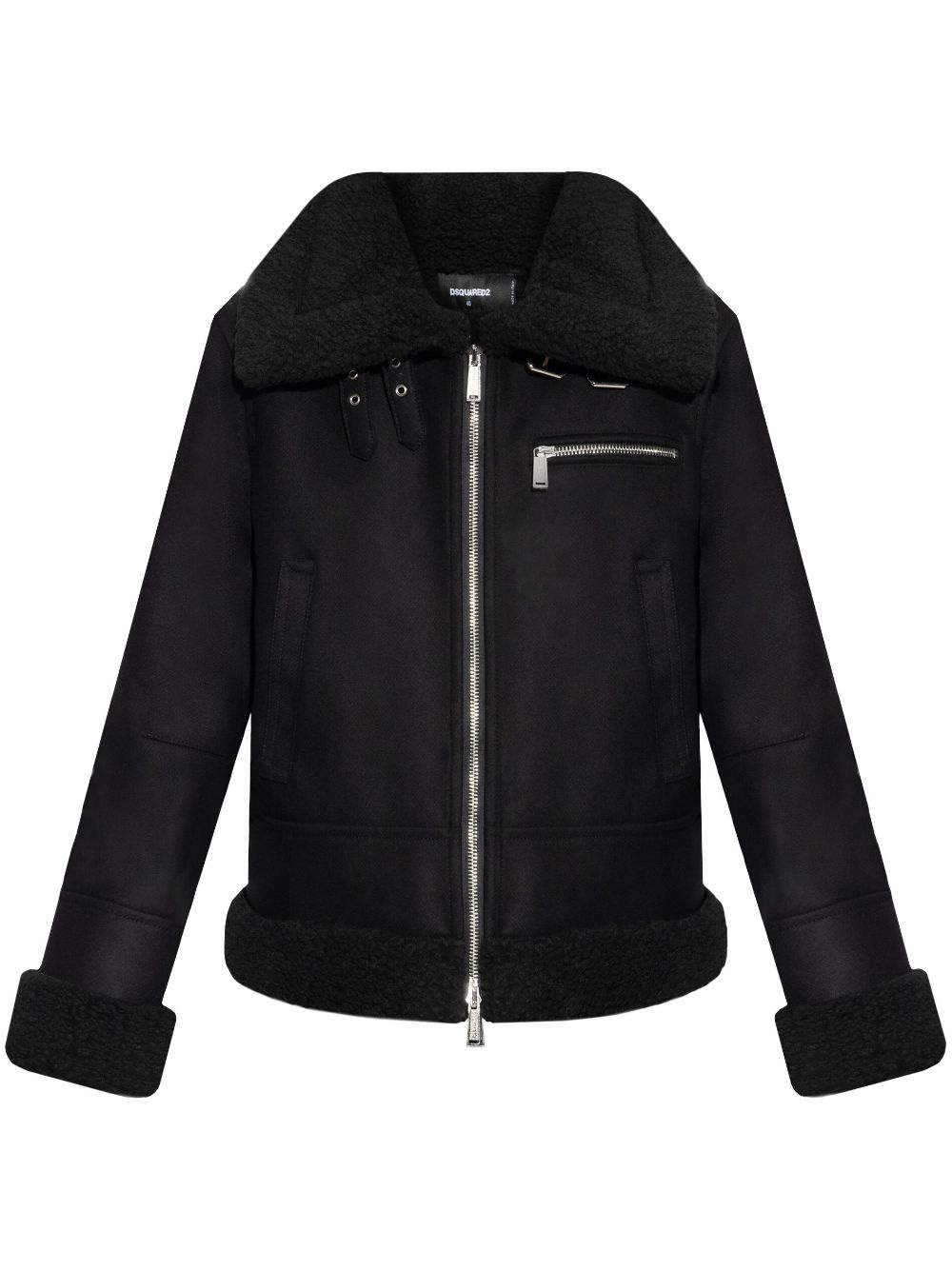 zip-up biker jacket - 1