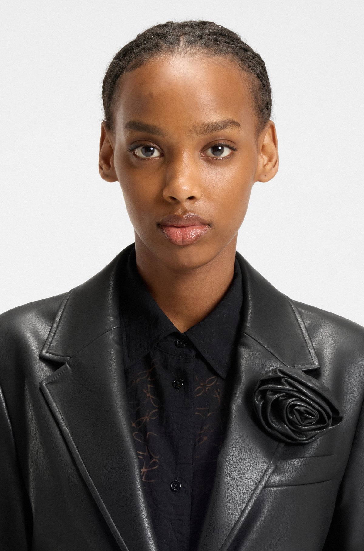 REGULAR-FIT BLAZER IN FAUX LEATHER - 5