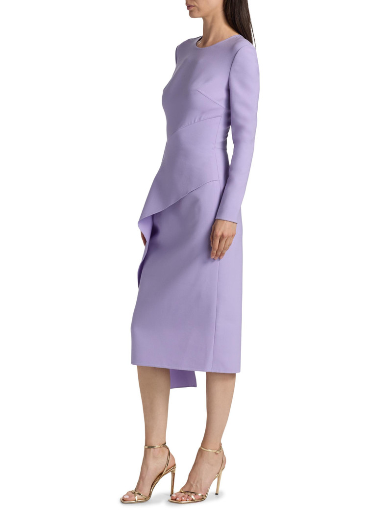 Women's Asymmetric Draped Wool-Blend Cocktail Dress - Pansy 4
