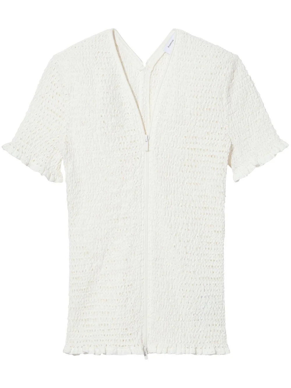 crochet zip-front blouse - 1