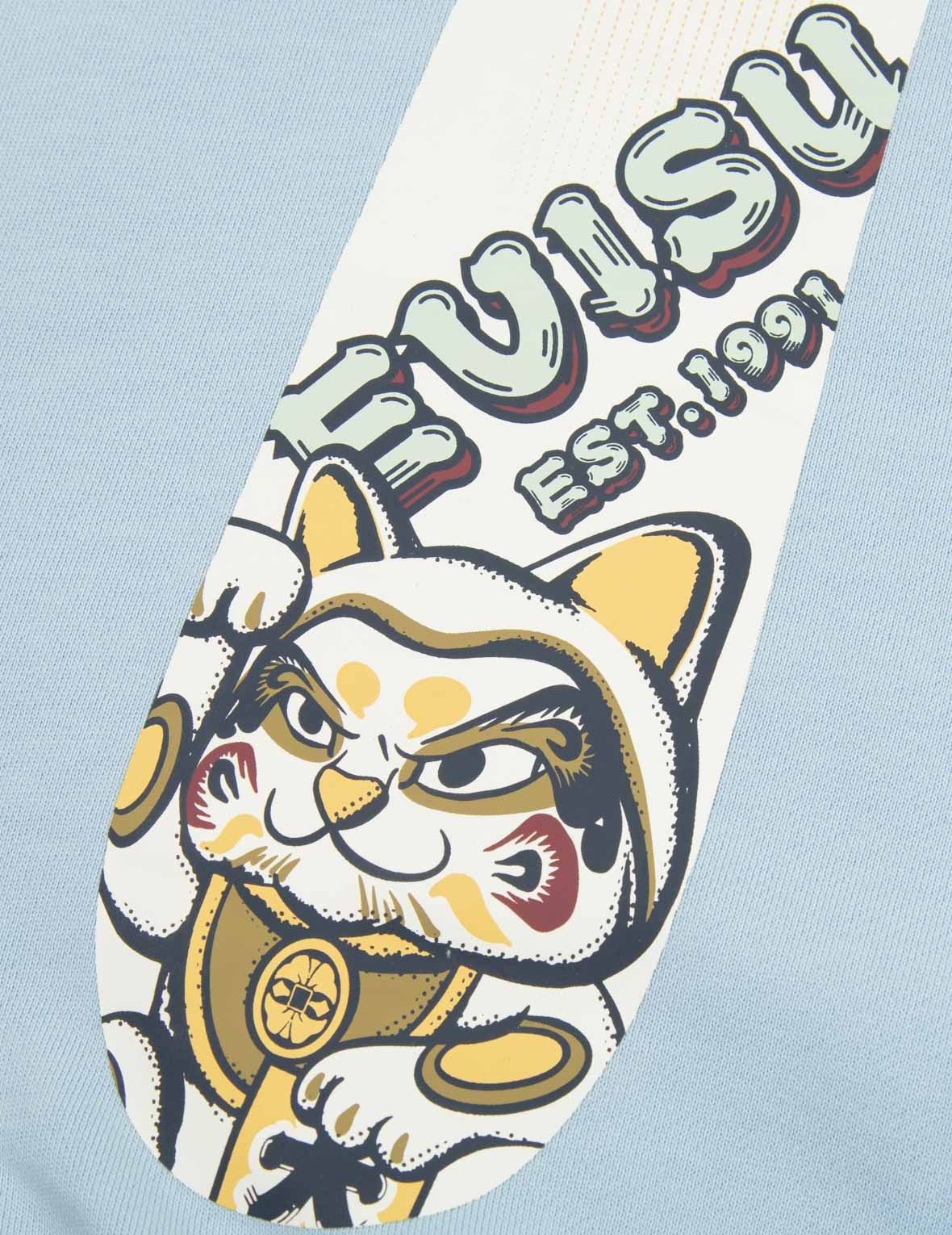 “FORTUNE CAT AND DARUMA” DOUBLE DAICOCK PRINT HOODED SWEATSHIRT - 9