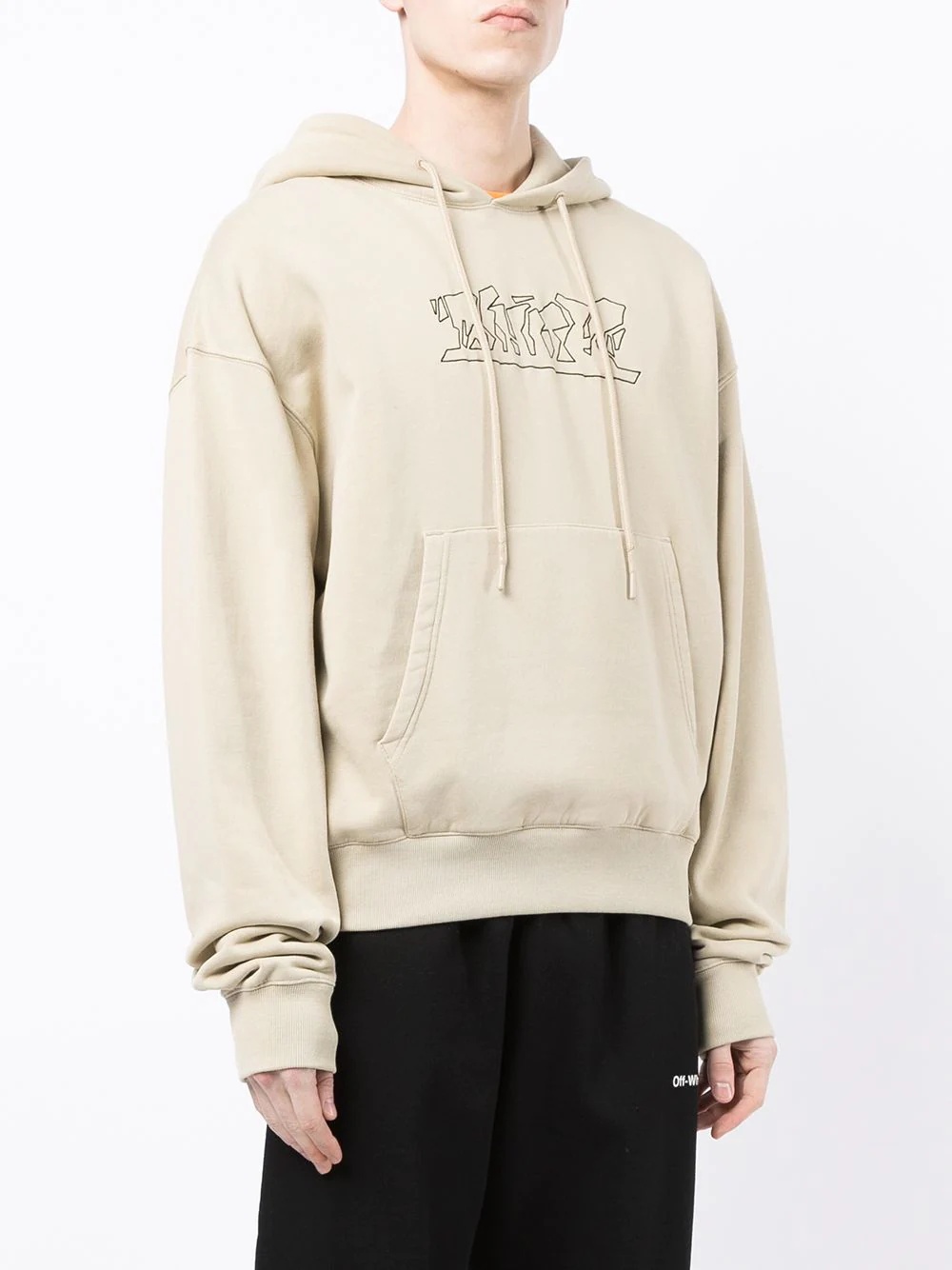 logo-embroidered cotton hoodie - 3