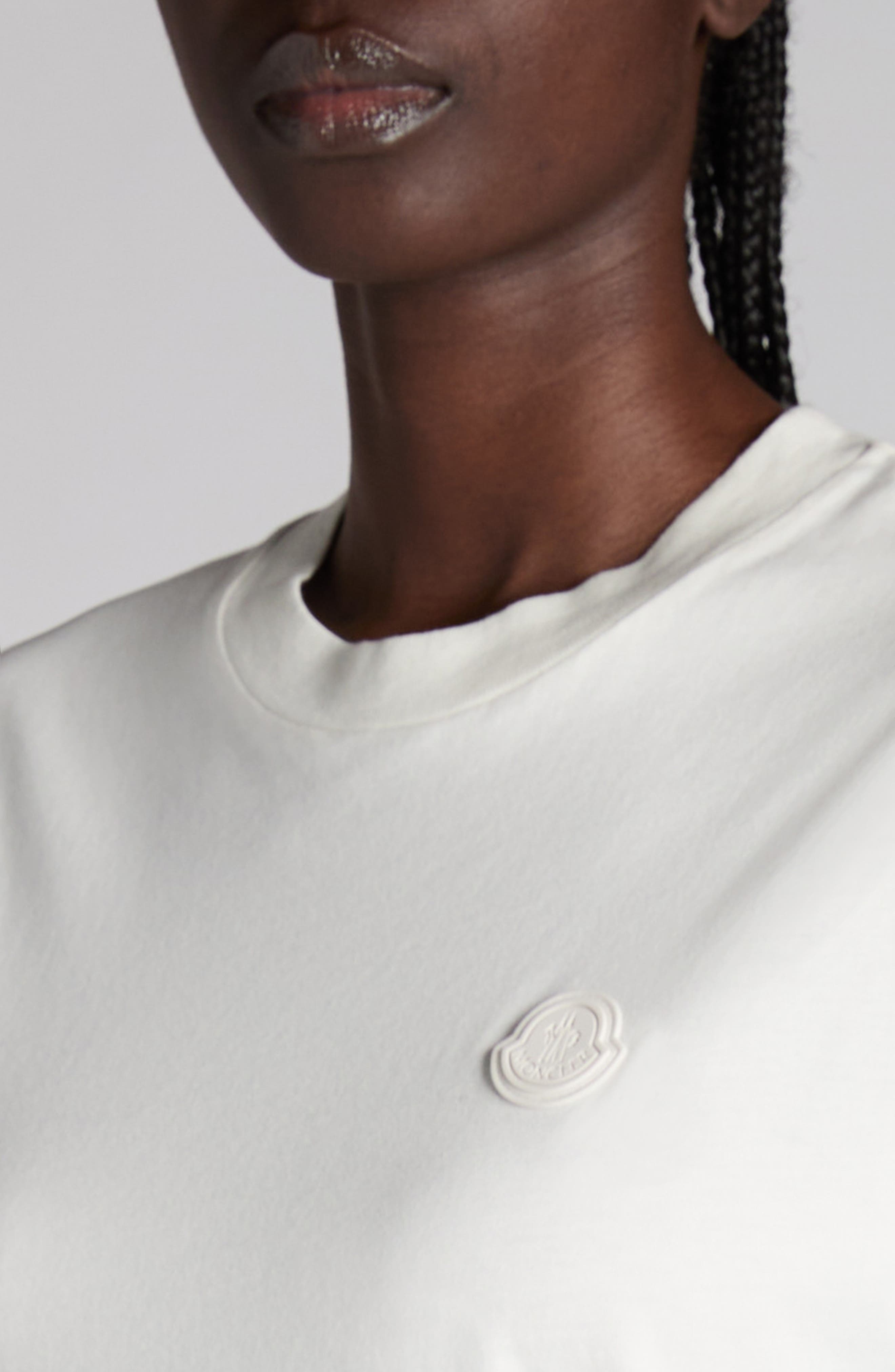 Moncler Logo Patch Cotton T-Shirt in Jet Stream at Nordstrom - 4