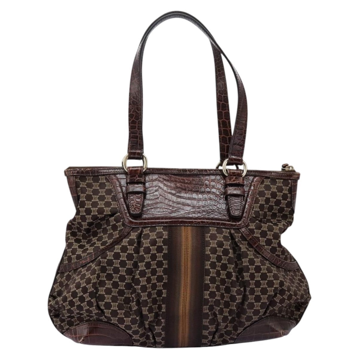 CELINE Macadam Canvas Tote Bag Brown - 2