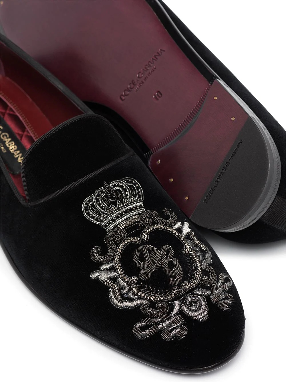 Vatican embellished velvet slippers - 2