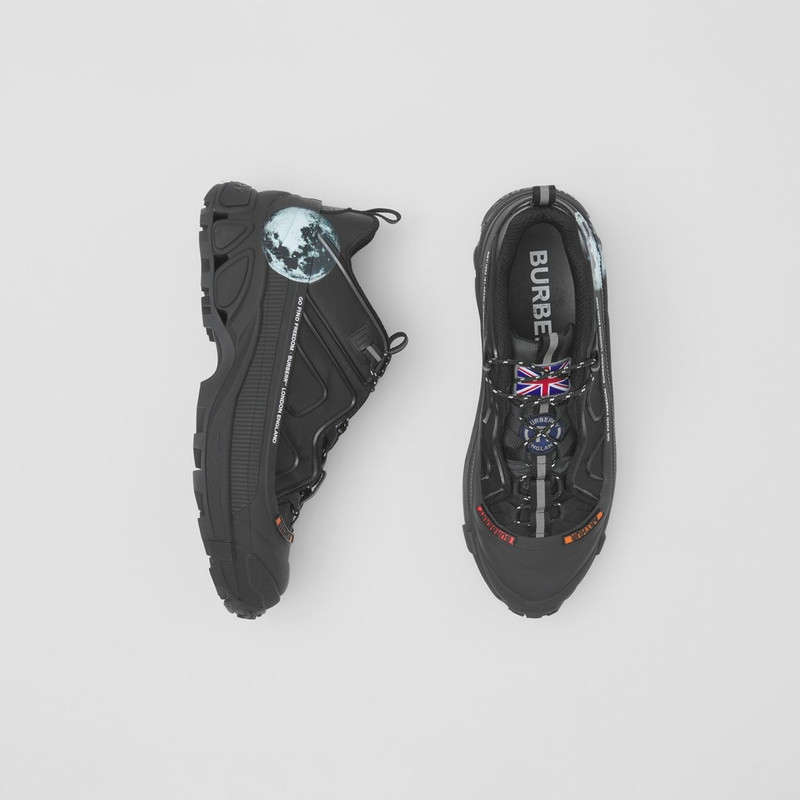 Burberry Badge Appliqué Nylon and Leather Arthur Sneakers outlook