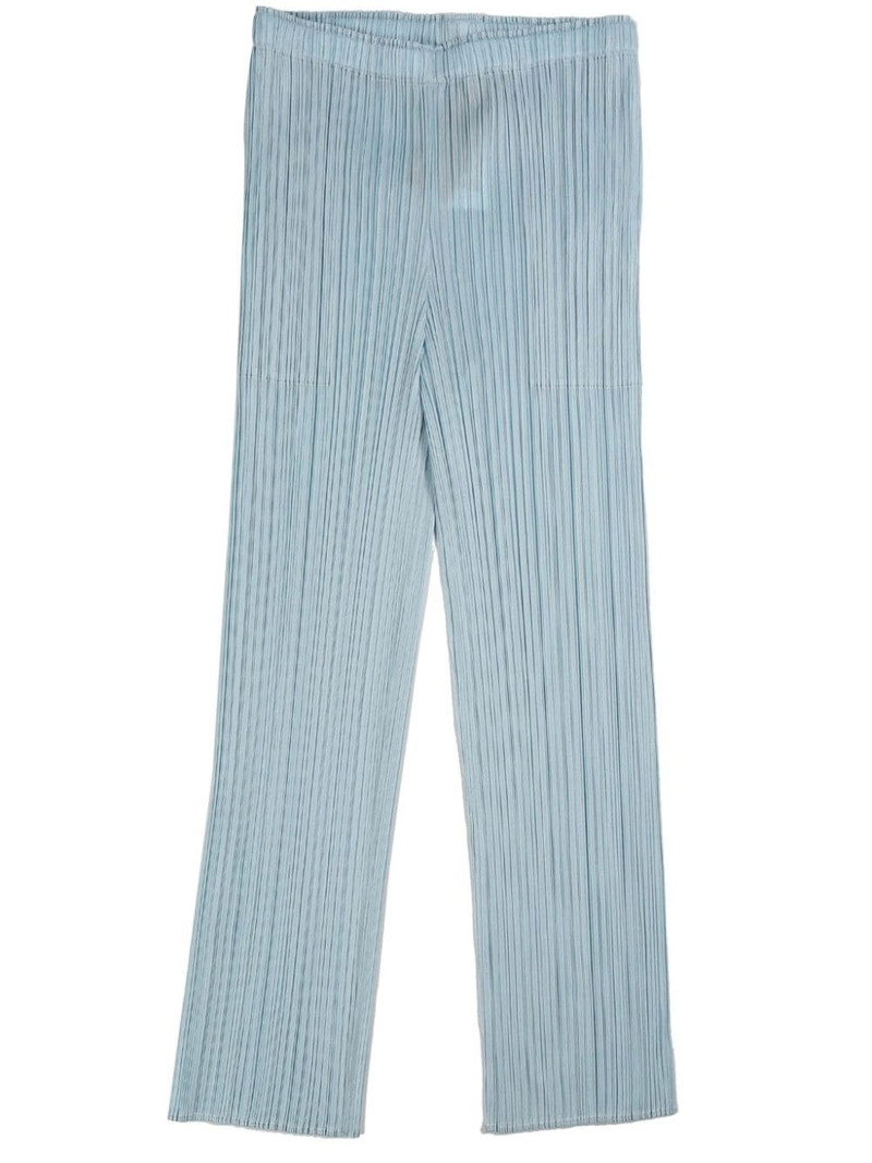 plissÃ©-effect slim-fit trousers 1