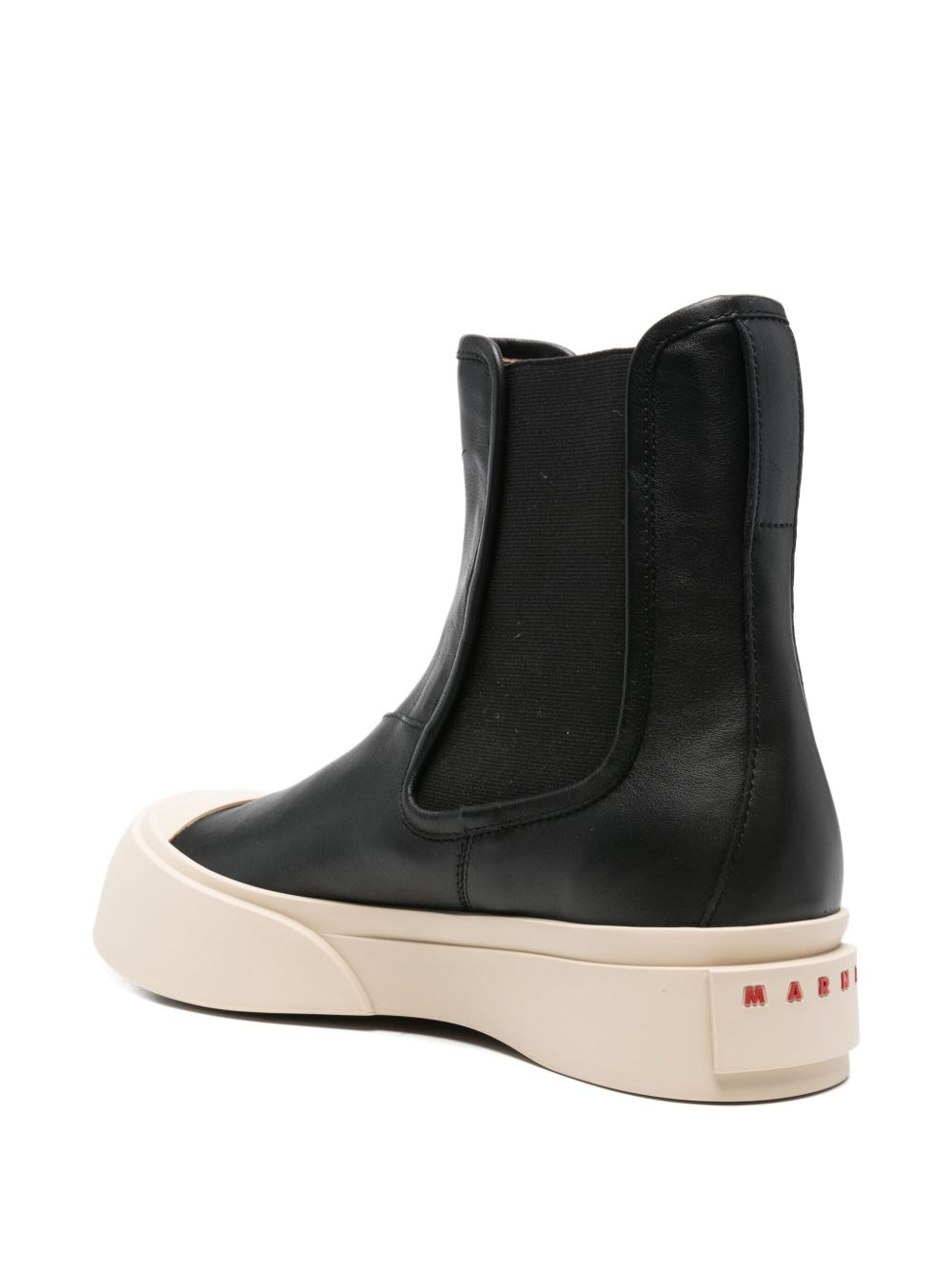 elastic-panel leather boots - 3