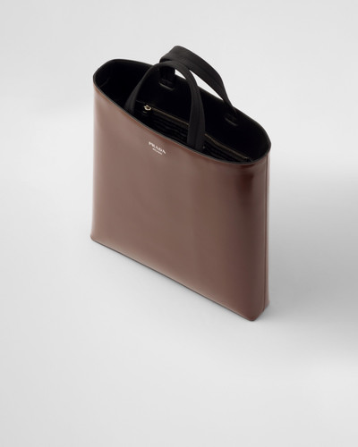 Prada Brushed leather tote with water bottle outlook