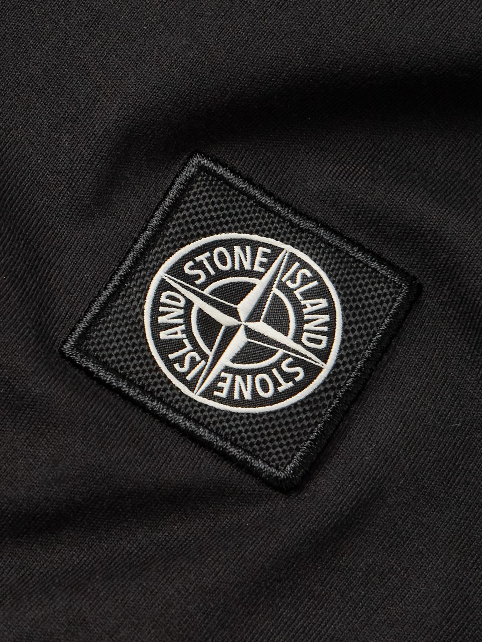 Logo-Appliquéd Garment-Dyed Cotton-Jersey T-Shirt Black - 5