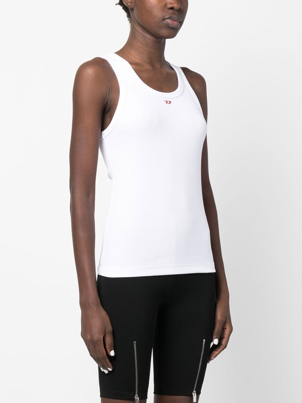 logo-patch sleeveless vest top - 3