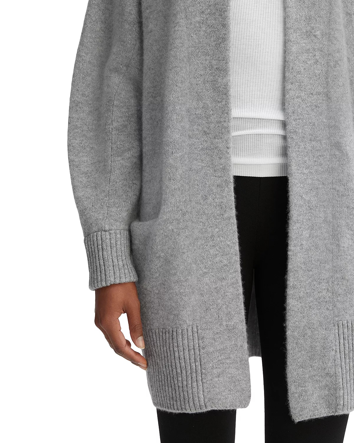 Cashmere Open Front Cardigan Sweater - 4