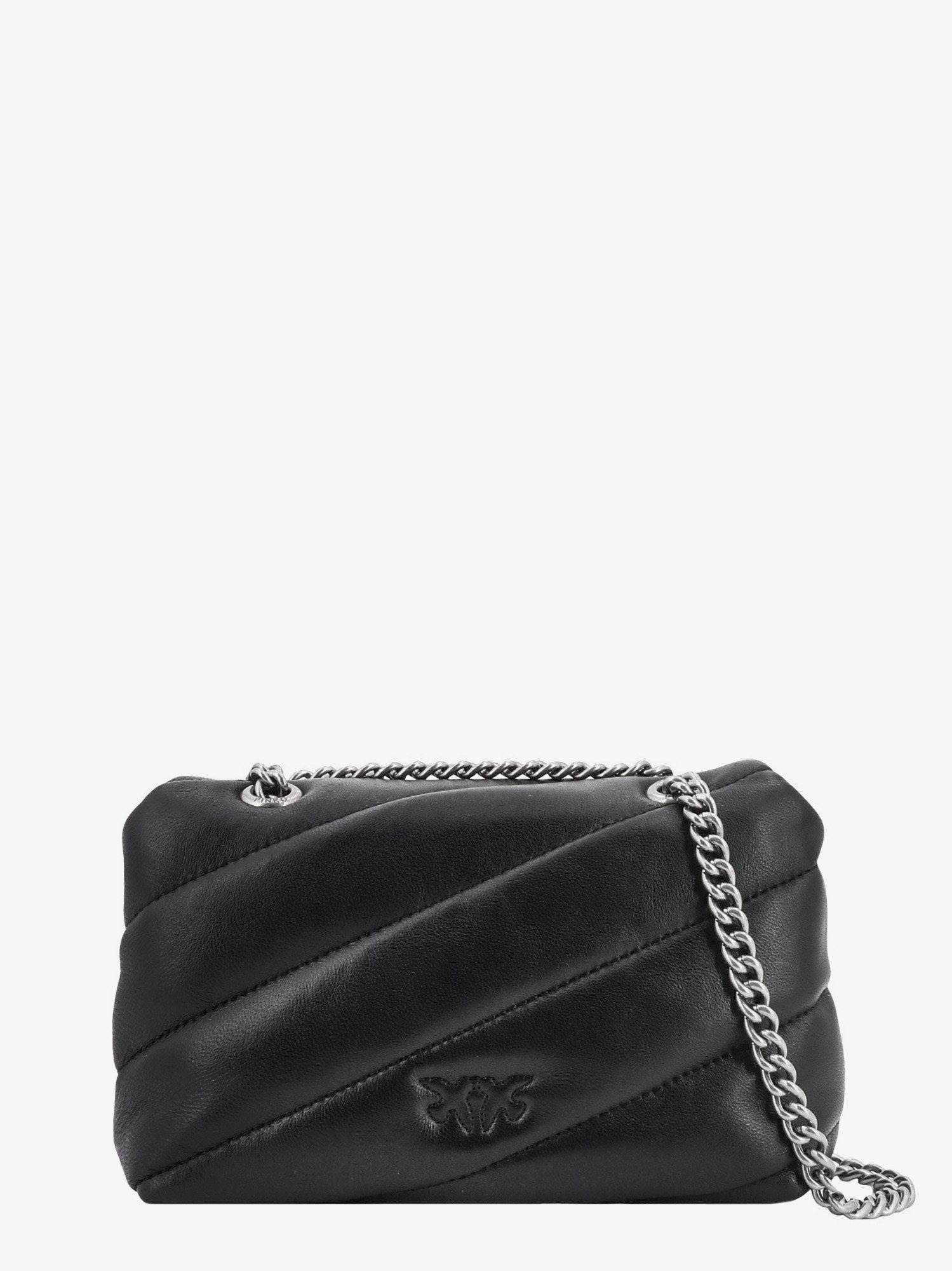 Pinko Matelassã© Leather Shoulder Bag With Iconic Love Birds Buckle - 2