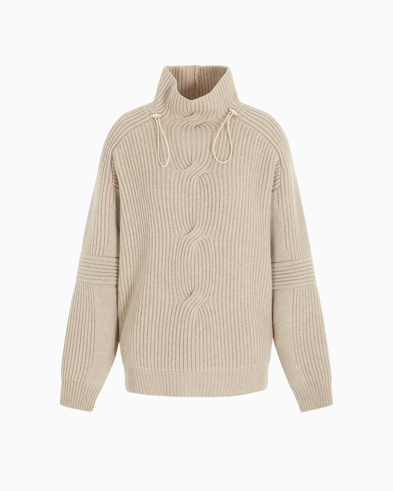 GIORGIO ARMANI NEVE RIBBED CASHMERE MOCK-NECK JUMPER - 1