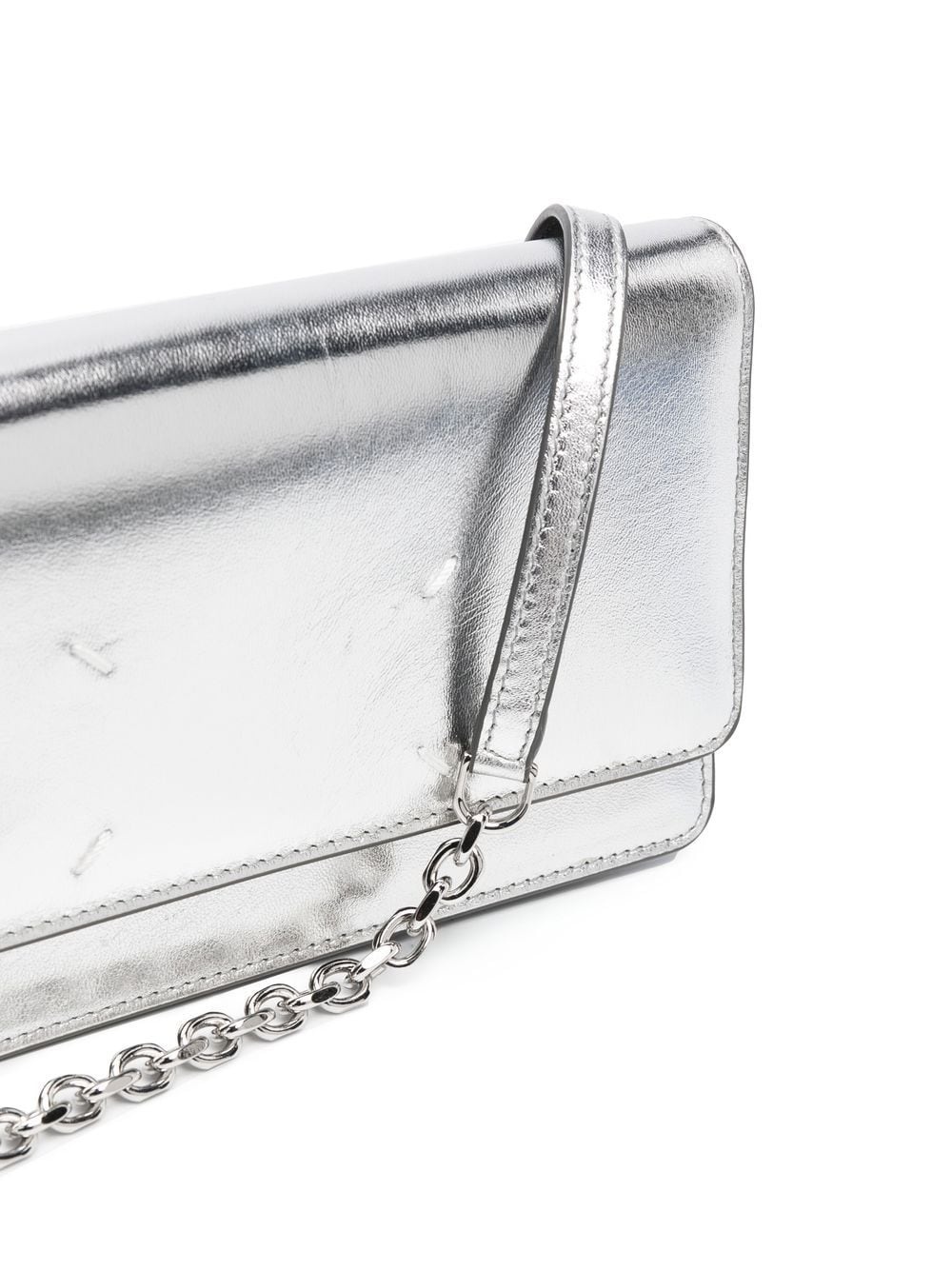 metallic-finish clutch bag - 5