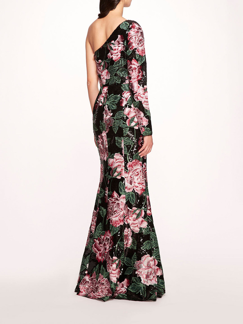 Marchesa ONE SHOULDER SEQUIN GOWN outlook
