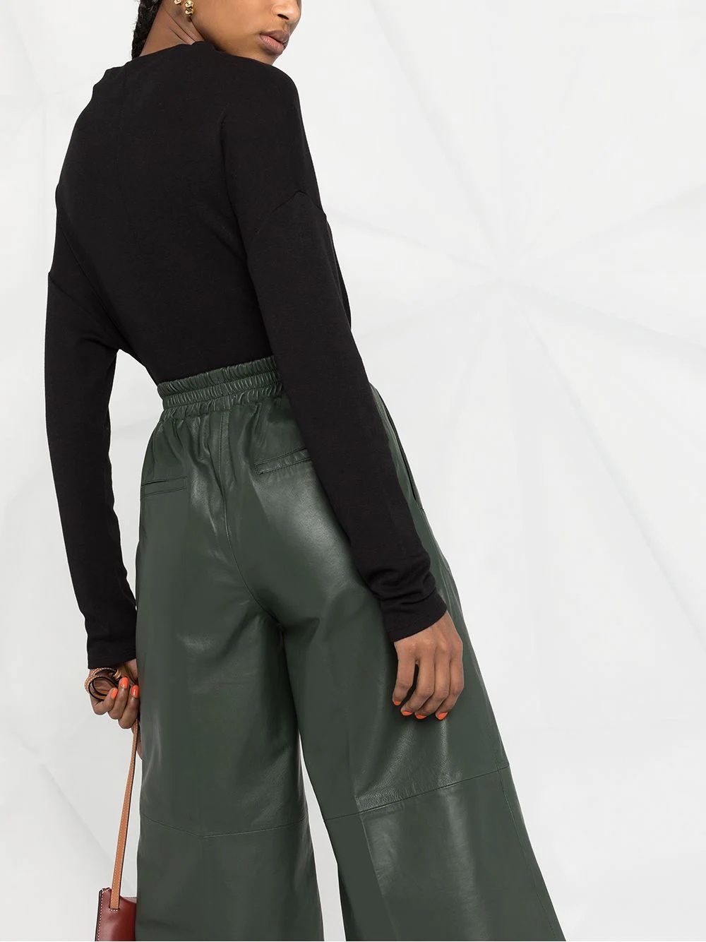 cowl-neck long-sleeve blouse - 5