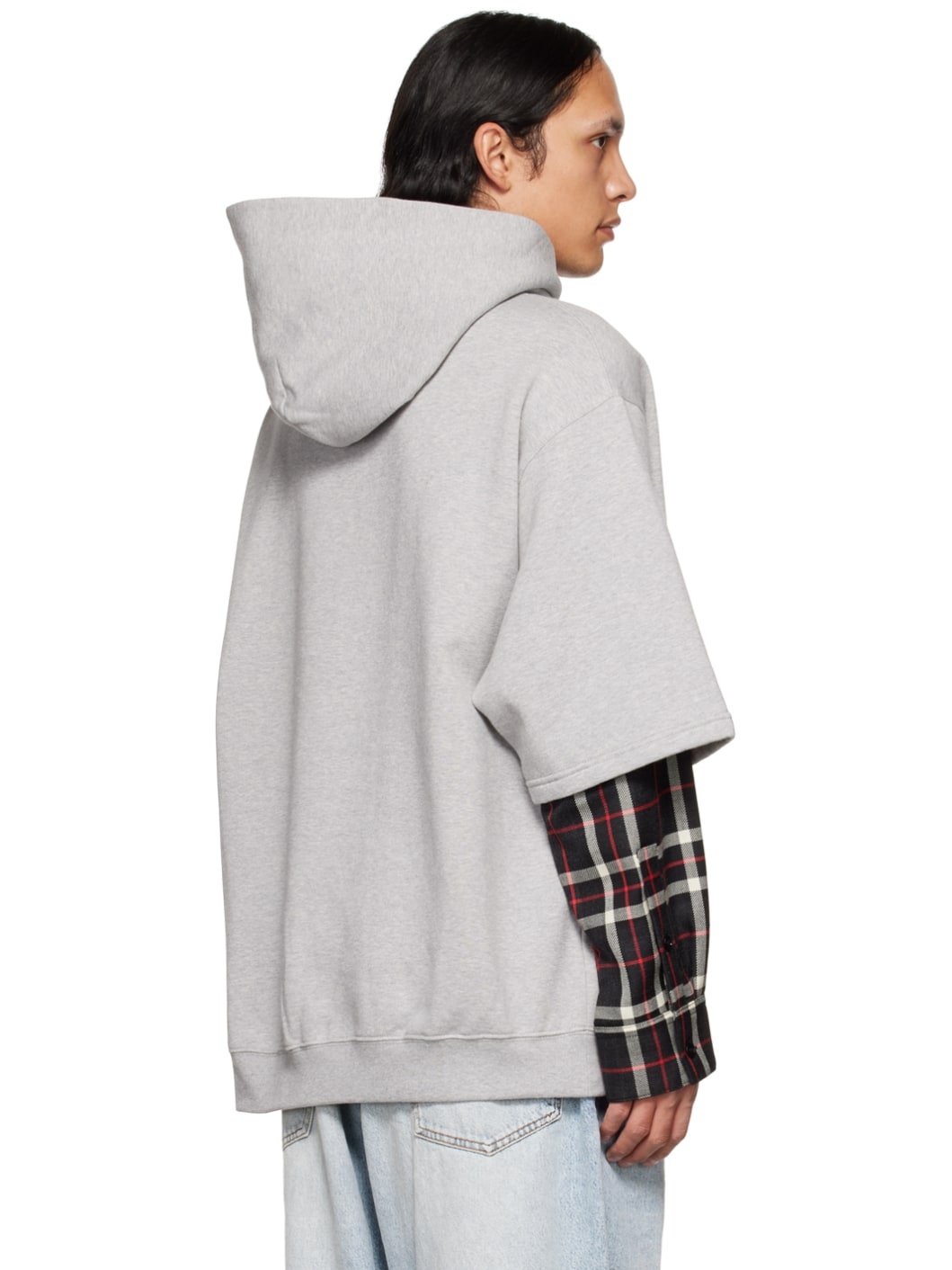 Gray Layered Hoodie - 3