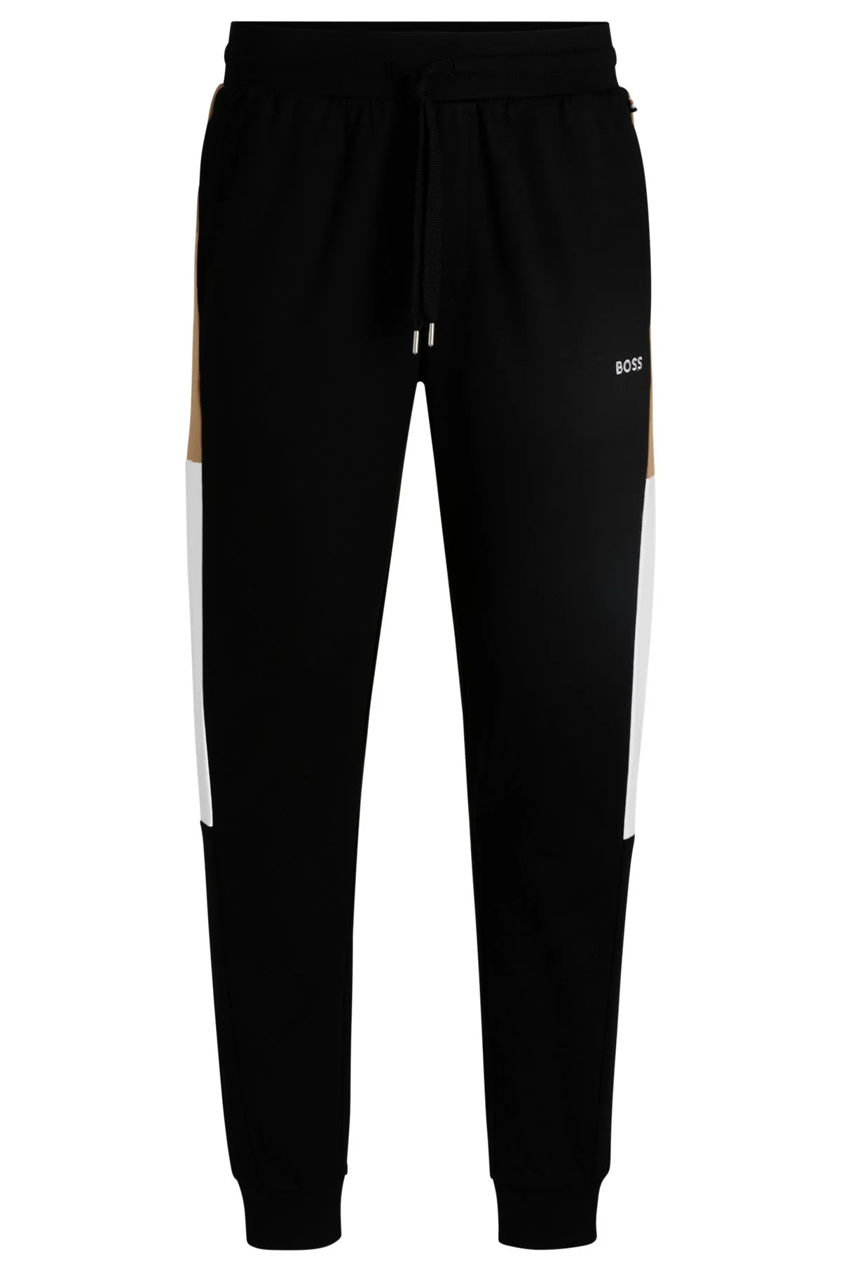 COTTON-TERRY TRACKSUIT BOTTOMS WITH CONTRAST SIDE PANELS - 1