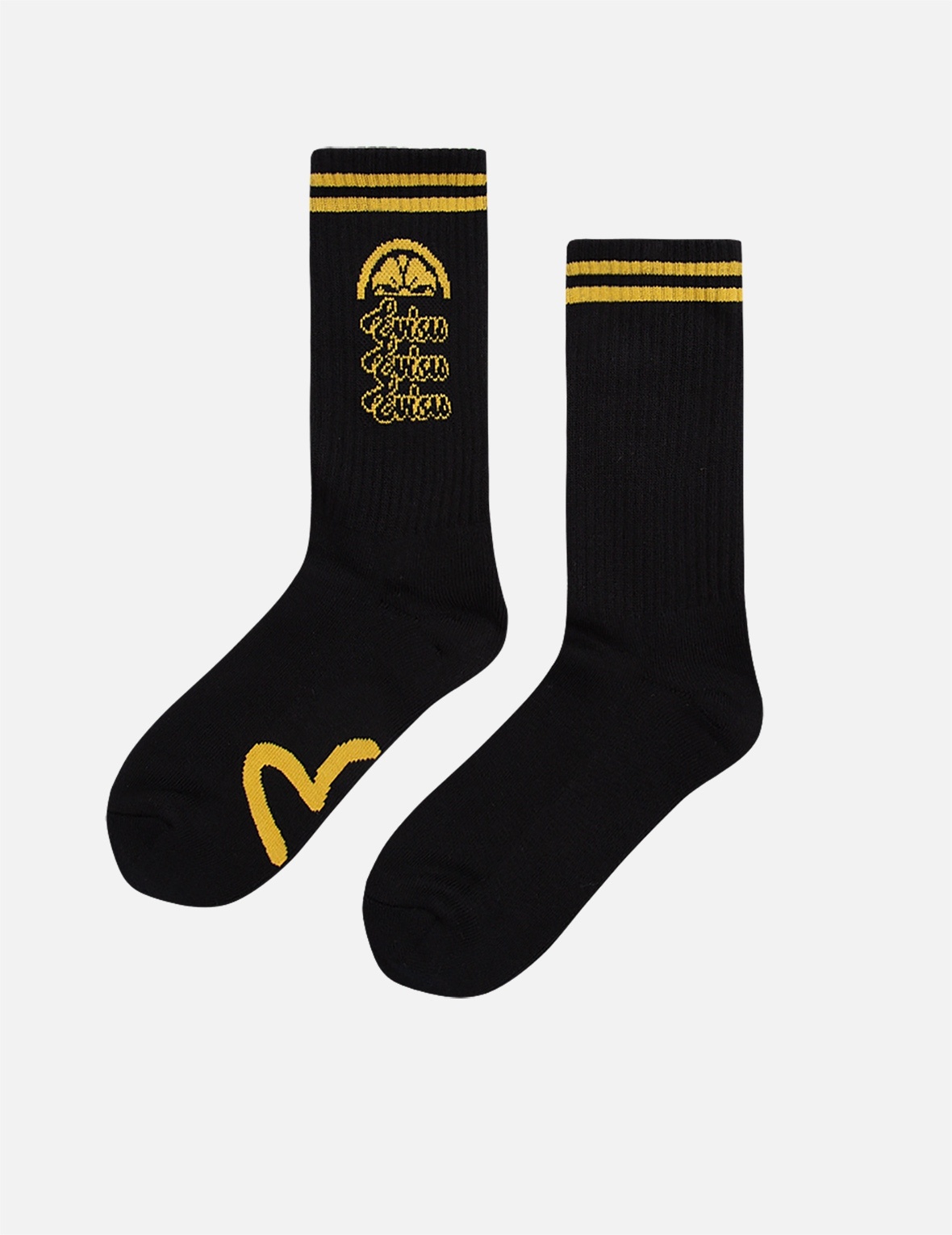 KAMON AND LOGO-TRIO JACQUARD LONG SOCKS - 2