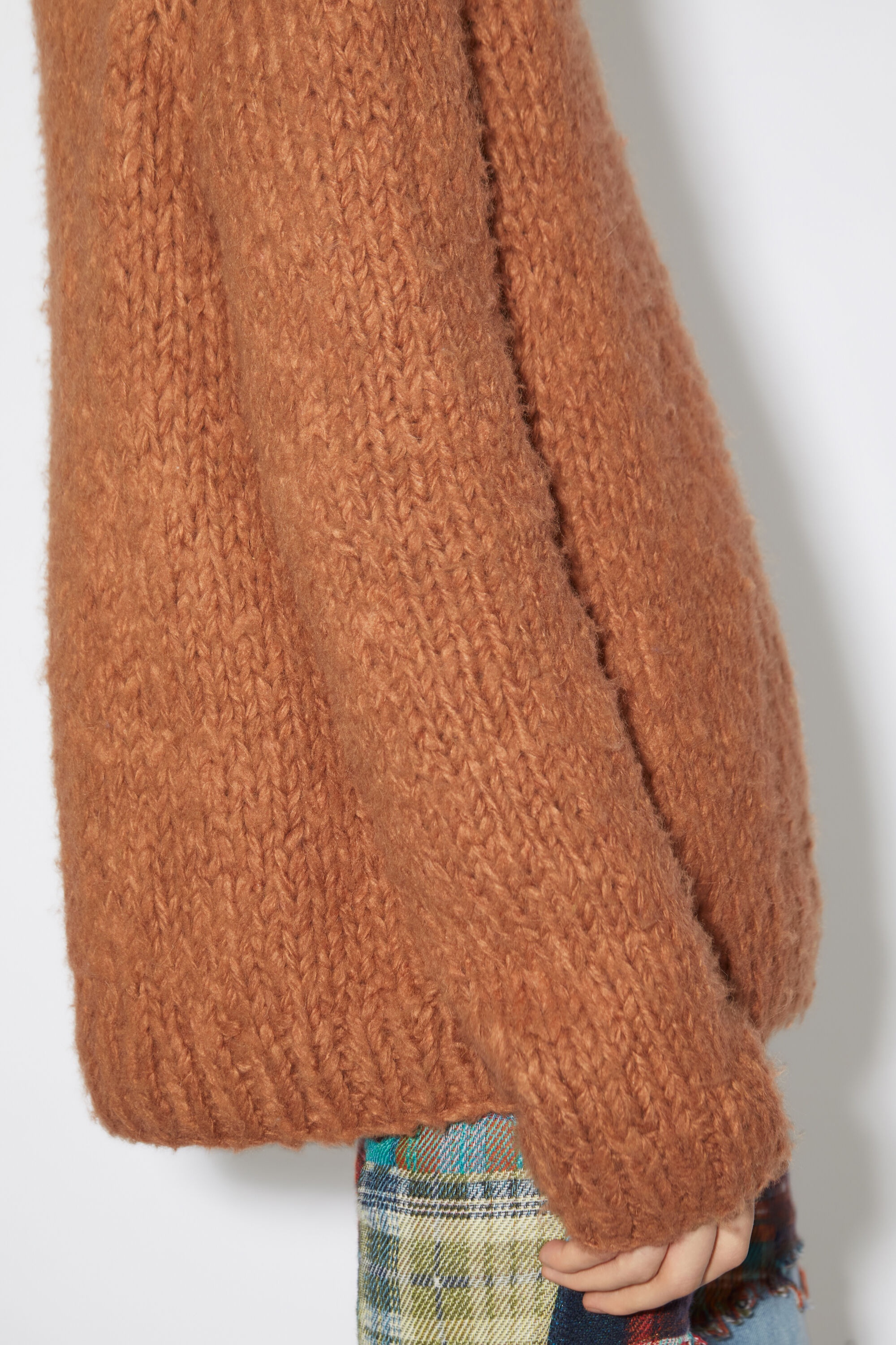 Knitted alpaca mix jumper - Ginger brown - 4