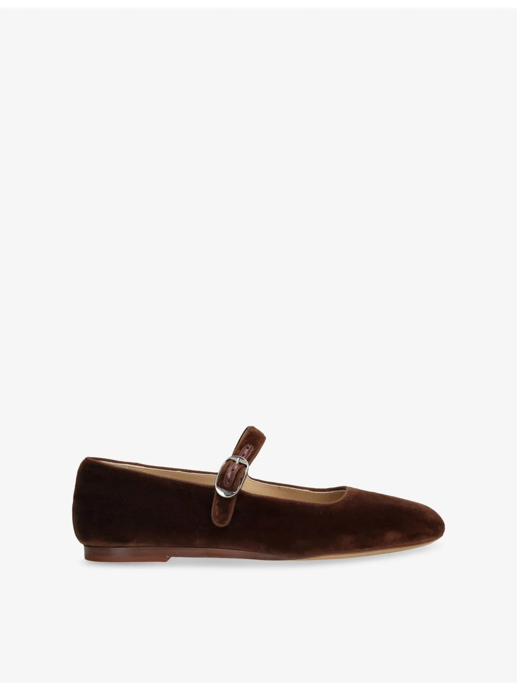 Mary Jane Velvet Ballet Flats - 1