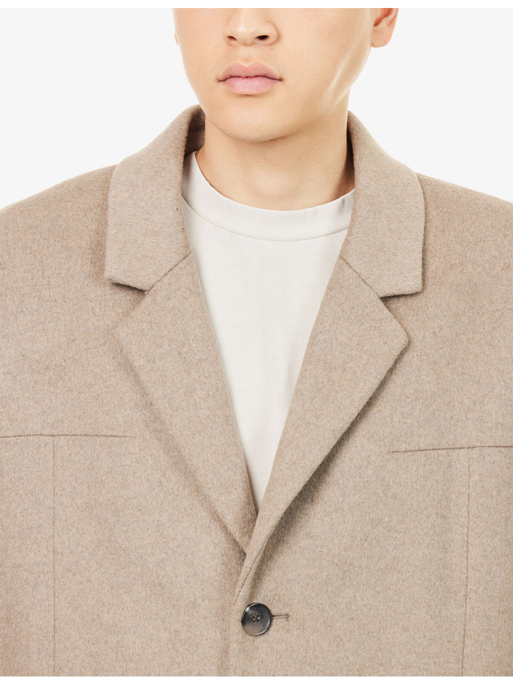 Structured Notched-Lapel Wool Blend Coat - 5