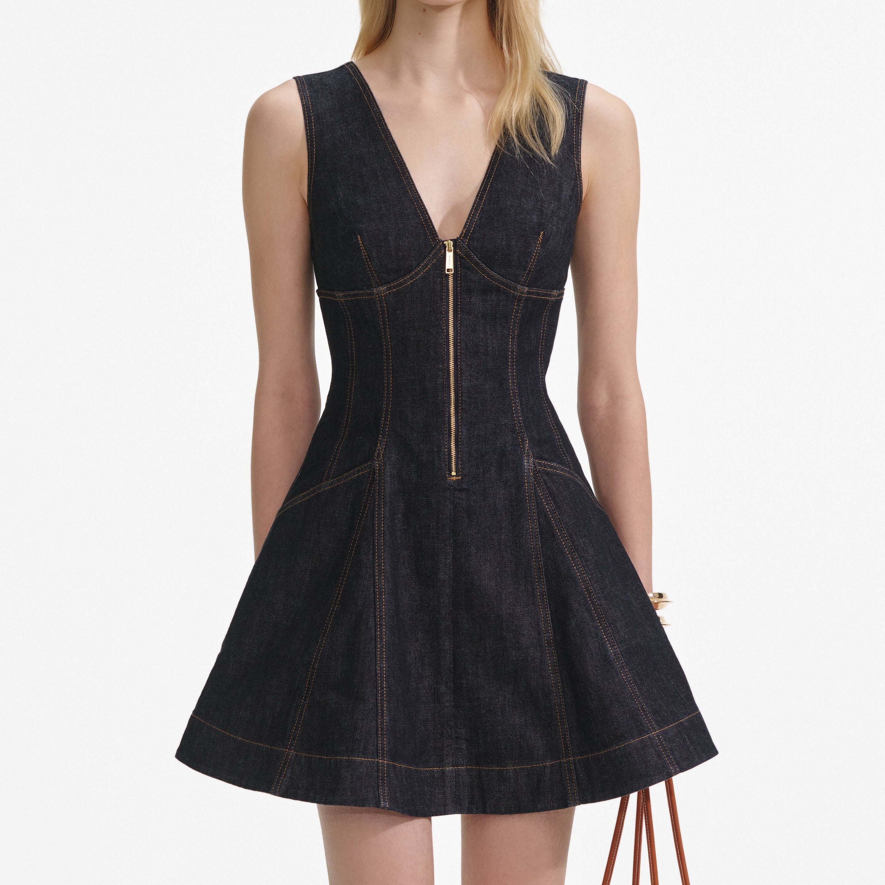 Indigo Denim Mini Dress - 4
