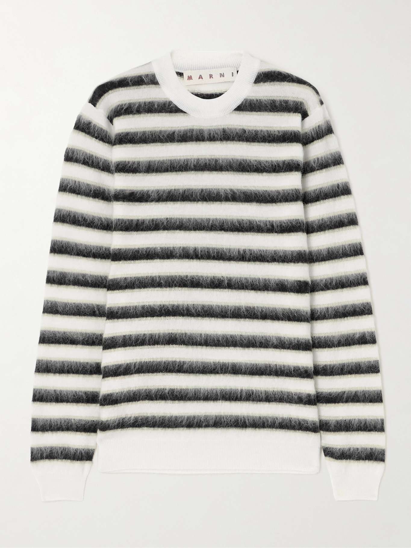 Striped wool and mohair-blend sweater - 1