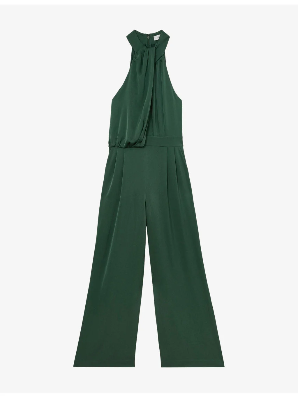 Finley Draped Halter-Neck Satin Jumpsuit - 1