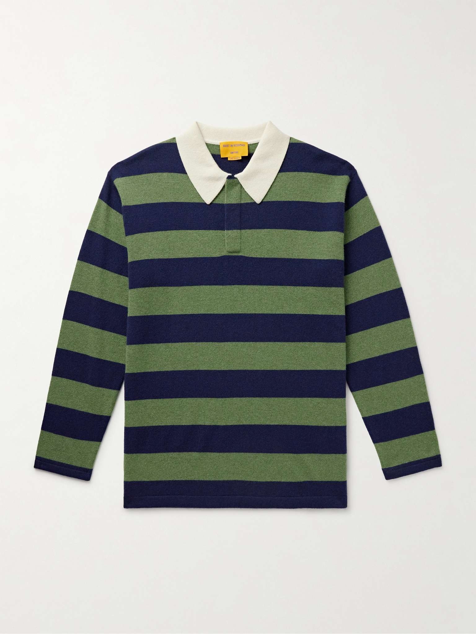 Rugby Striped Cashmere Polo Shirt - 1