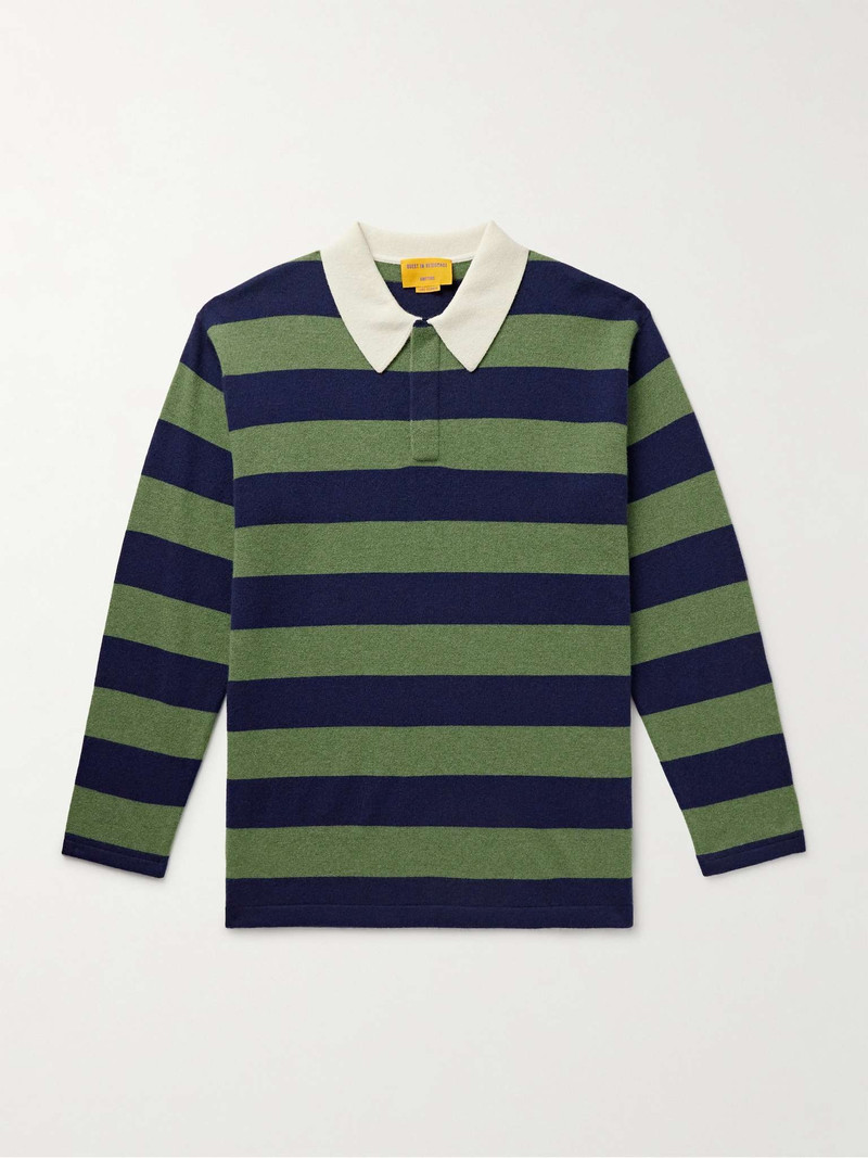 Rugby Striped Cashmere Polo Shirt 1