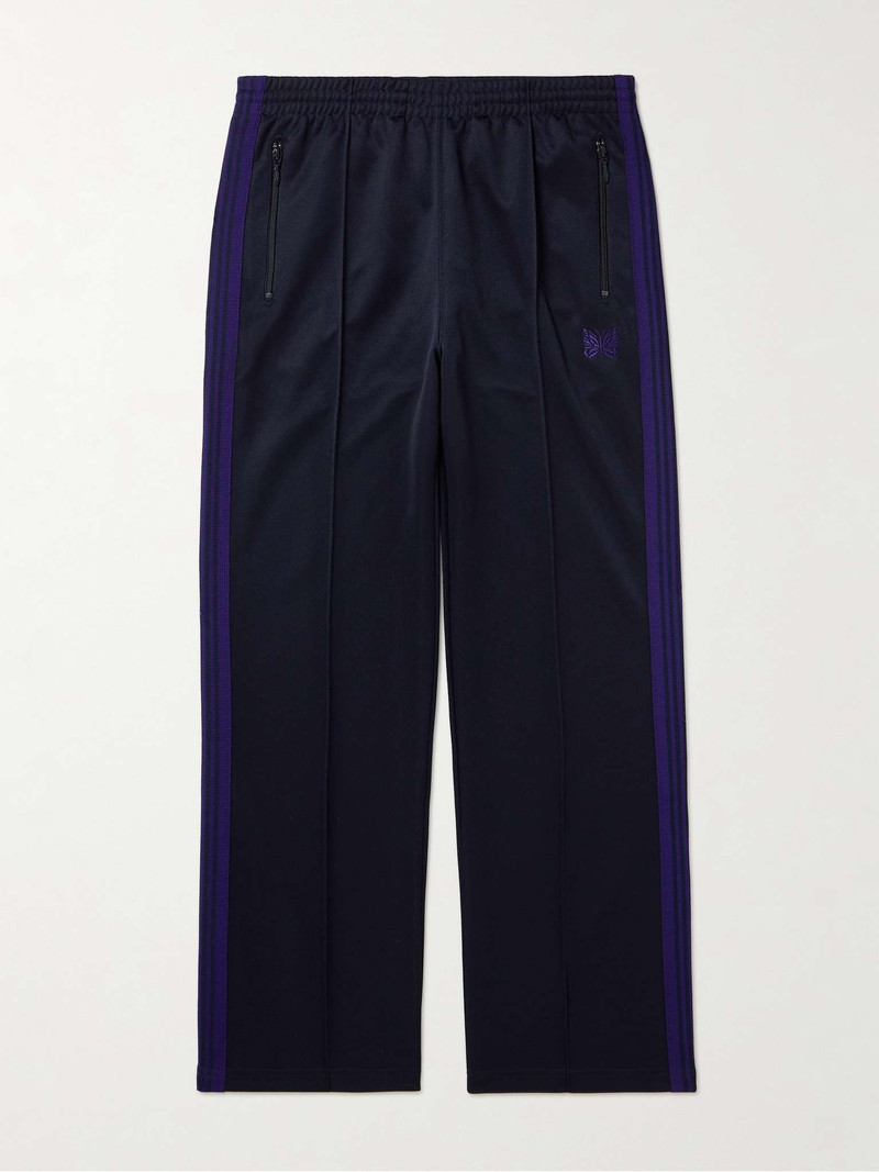 Tapered Logo-Embroidered Striped Jersey Track Pants 1