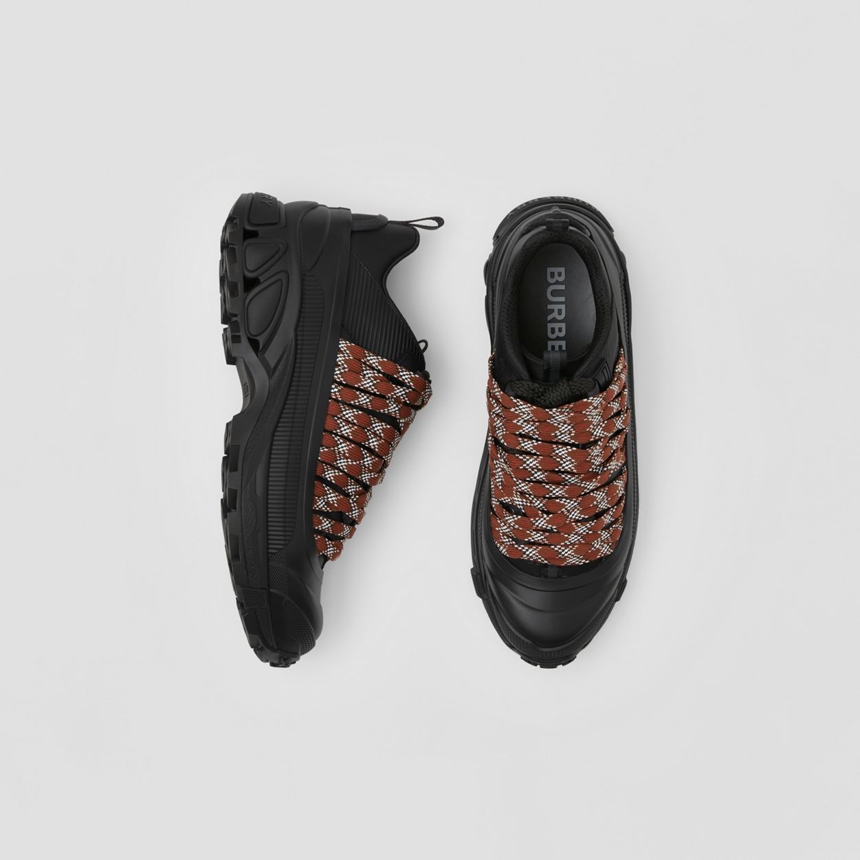Lace Detail Leather and Nylon Arthur Sneakers - 6