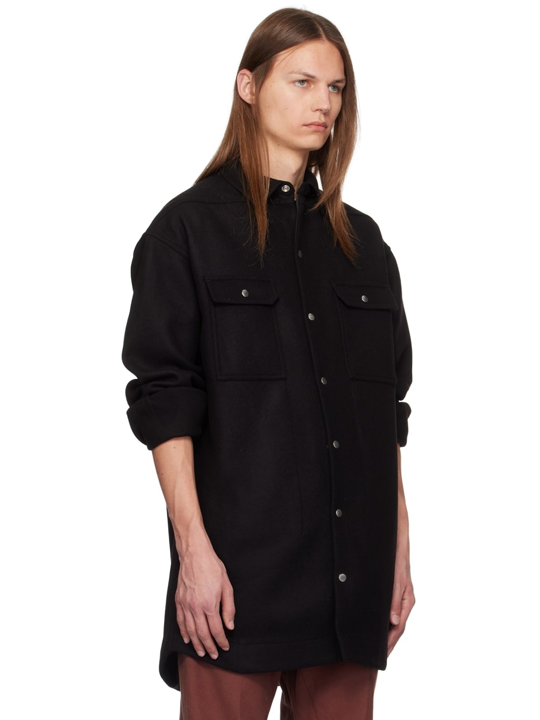Black Porterville Melton Outer Shirt - 2