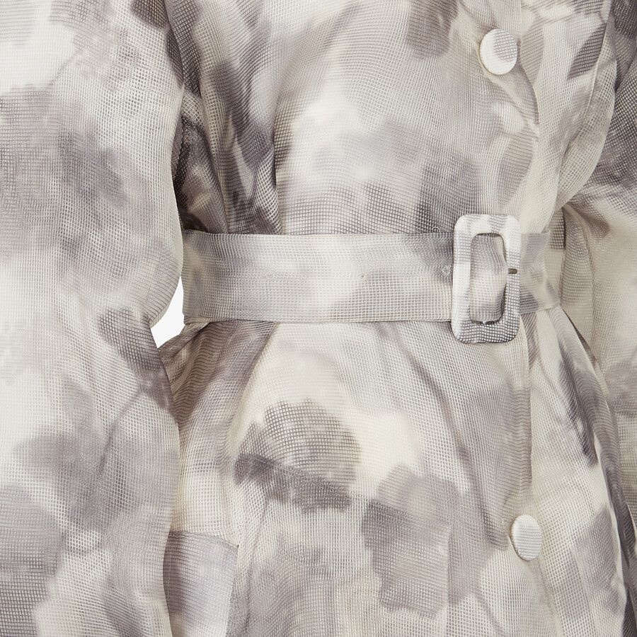 gray organza trench coat - 3