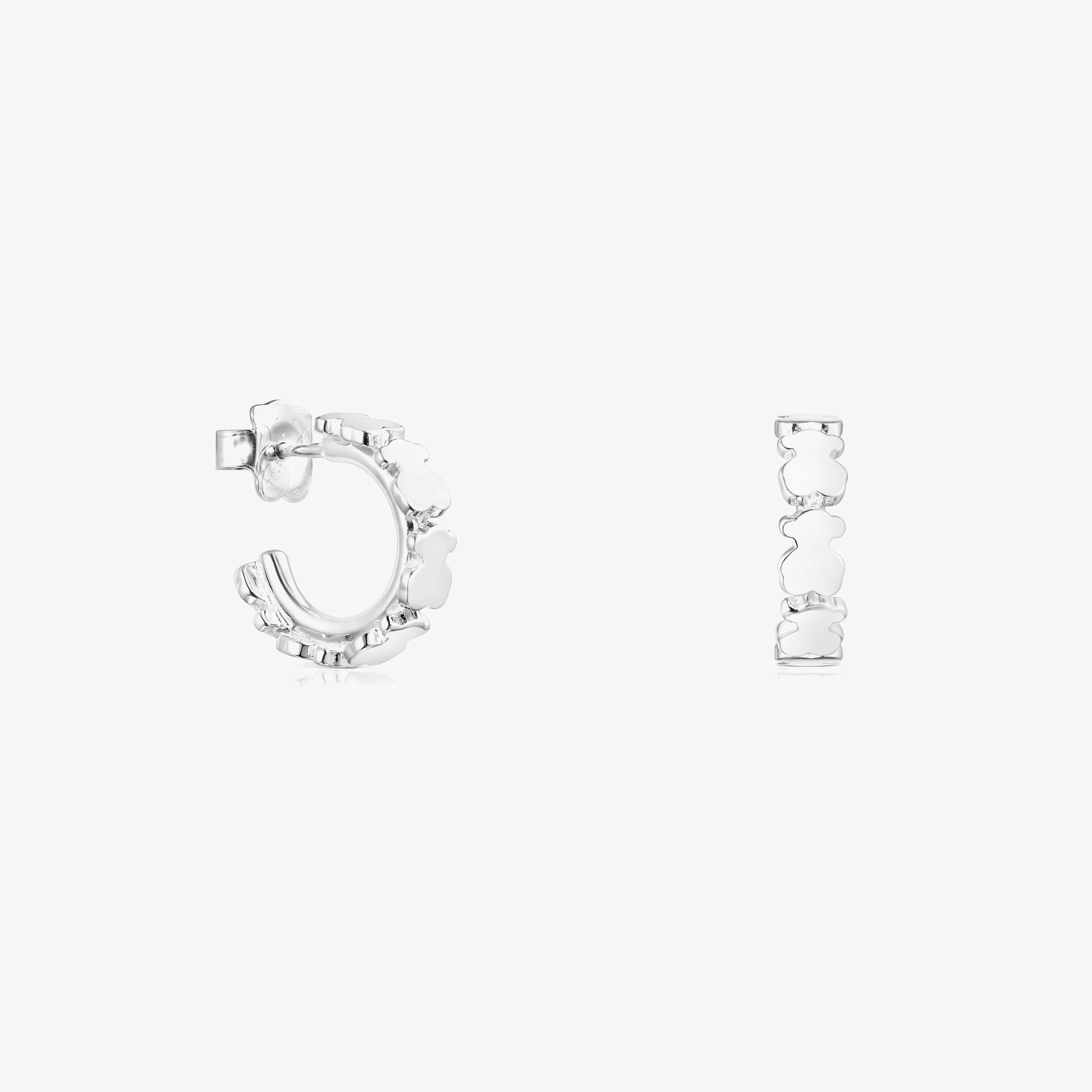 Silver Straight hoop Earrings - 1