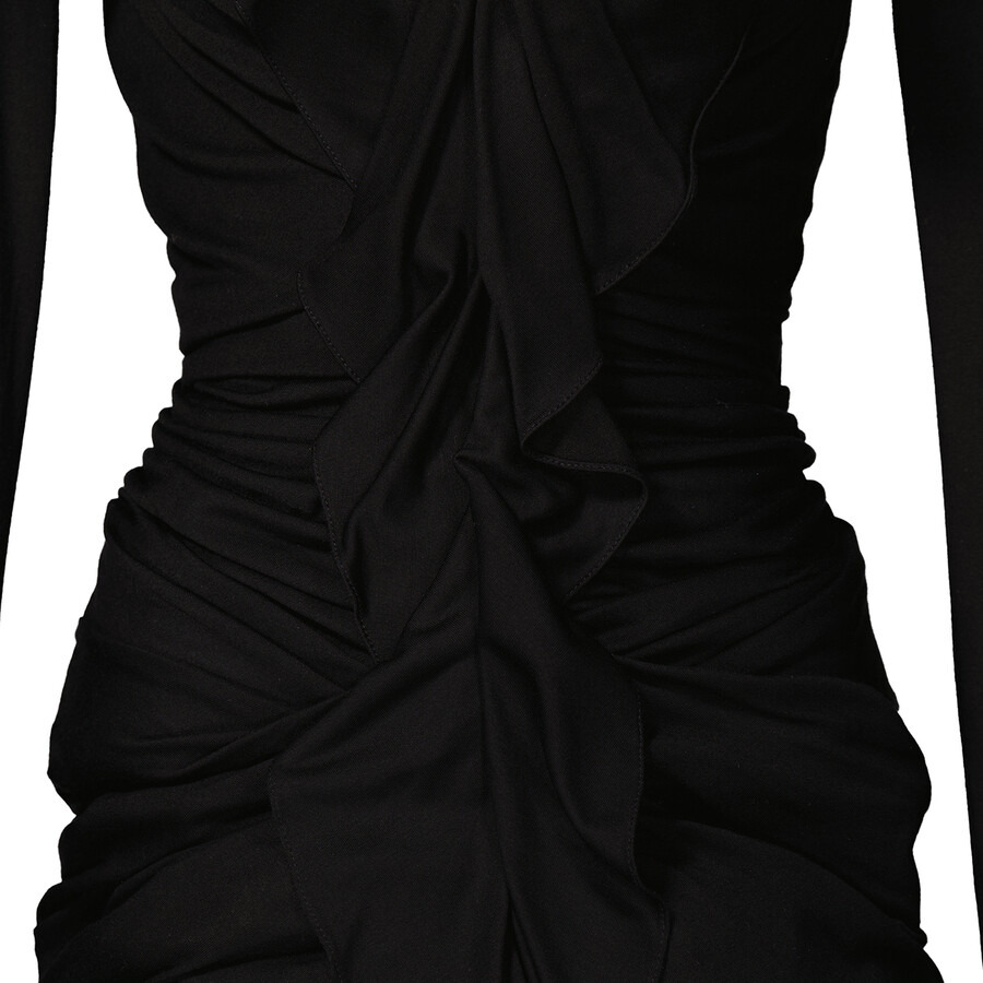 Burberry Black Edith Long-Sleeved Dress, Brand Size 4 (US Size 2) - 6